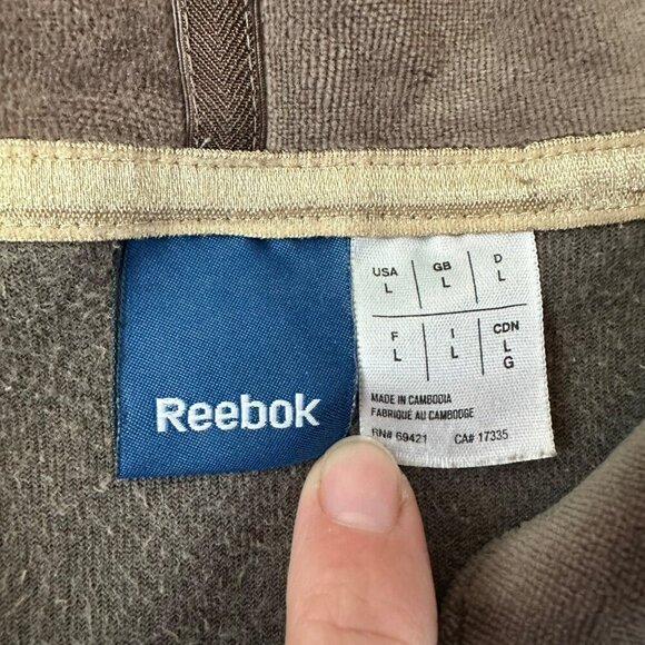 Reebok Vintage Velour Tracksuit Set Chocolate Brown - Cozy & Stylish Lounge Wear - Picture 4 of 13